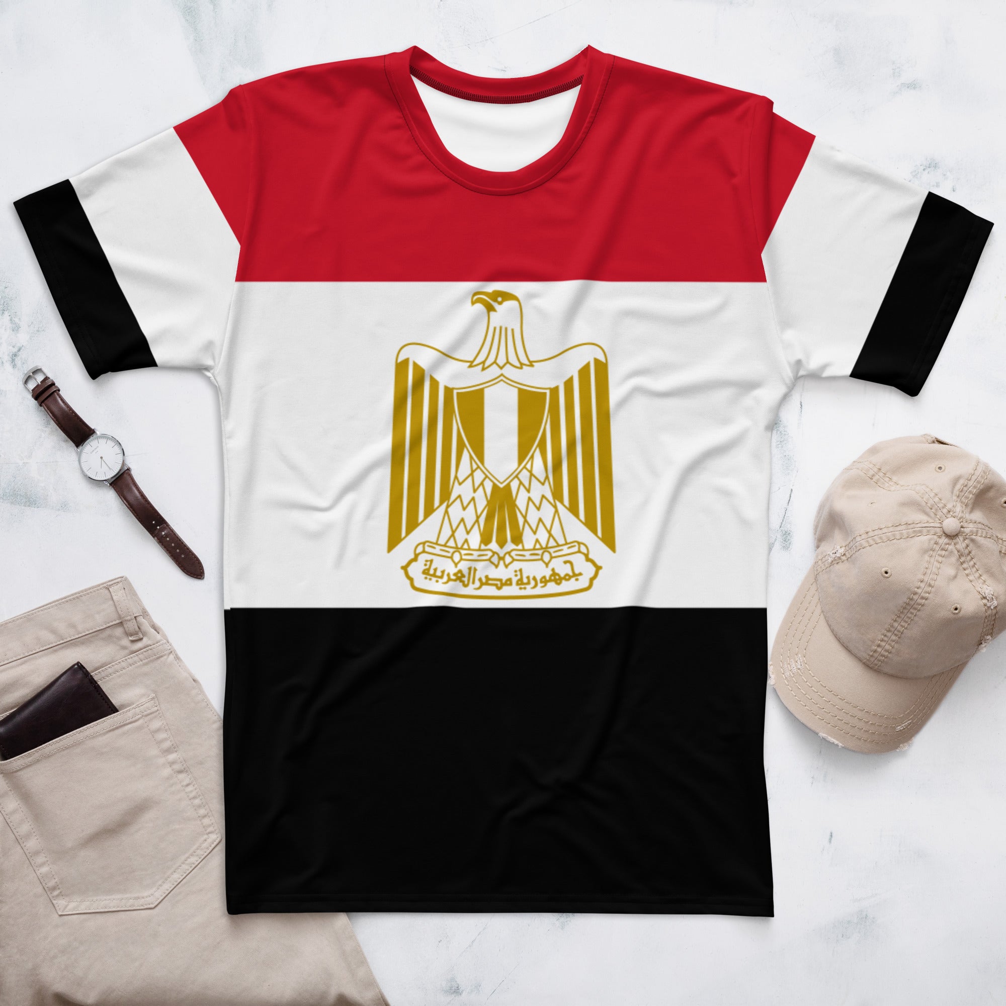 T-shirt Design, Cairo and Egypt Writing Plus the Egyptian Flag